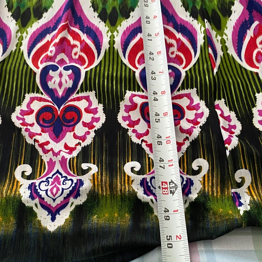 Multi-Color Maxi Dress with Blue, Green & Pink Pattern - Picture 8 of 8